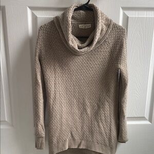 if it were me Textured Cowl Neck Sweater - Taupe